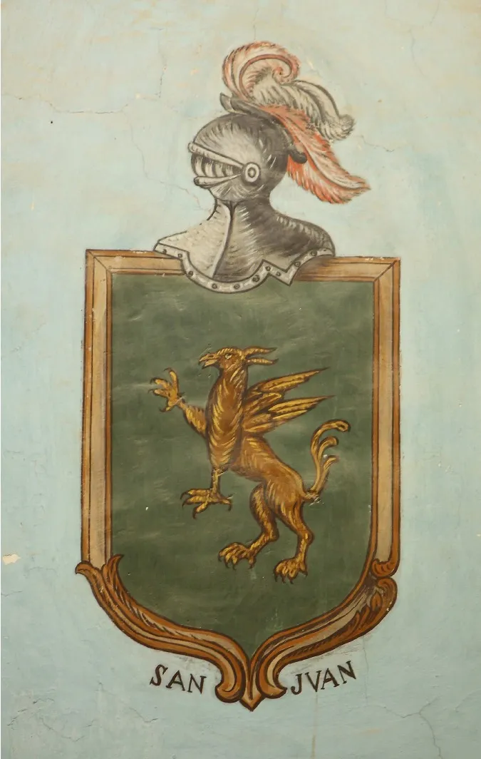 L’escut policromat de Sanjoan, a l’escala del palau
