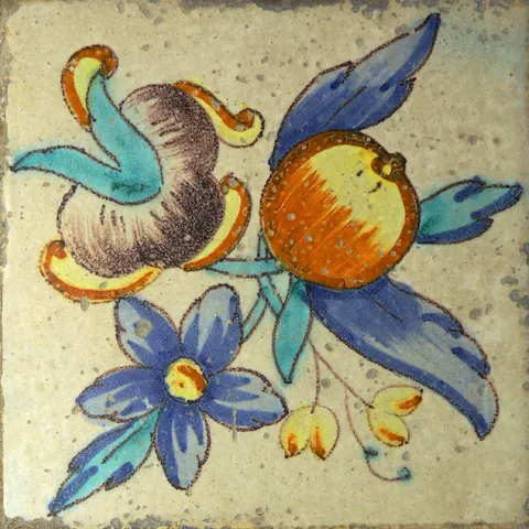 Ram asimètric, taronja, narcís, circells, fulles, flor pentàmera.